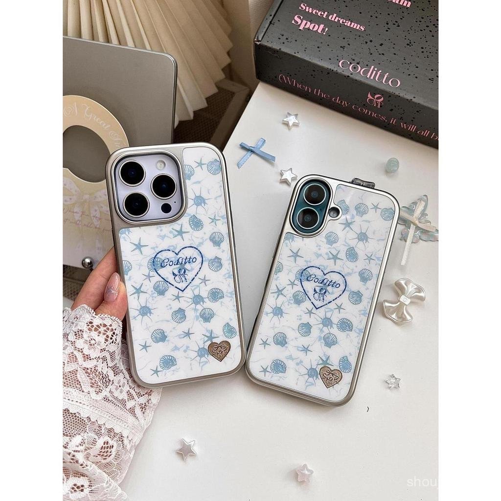 Ốp điện thoại mạ thiết kế kính viền bạc Thích hợp cho iPhone12151416131116PROMAX13PROMAX16PRO13PRO14