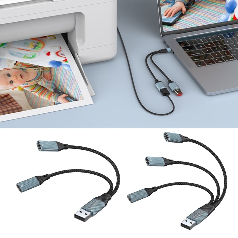 Moon 2 3 trong 1 USB Y Splitter Cable USB Power Splitter Cable USB Male to Type C Female