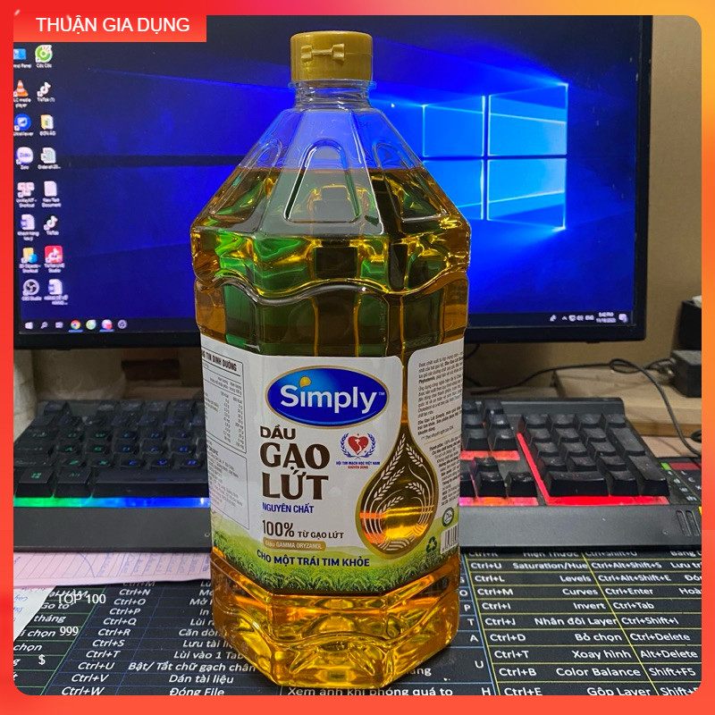 Dầu Ăn Simply Gạo Lứt Chai 2 Lít