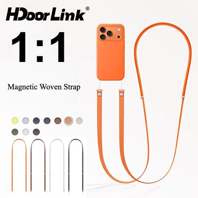 HdoorLink 1: 1 Dây đeo chéo từ tính Vỏ điện thoại Dây đeo cổ có thể điều chỉnh Dây buộc đa chức năng cho điện thoại 17 Pro Max