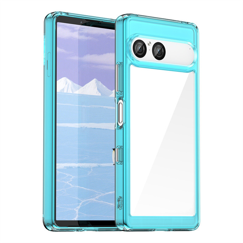Ốp Lưng Trong Suốt PC Cứng Cho Sony Xperia 10 VII 10 Vii TPU Màu Kẹo Khung Chống Sốc Ốp Lưng Cho Son