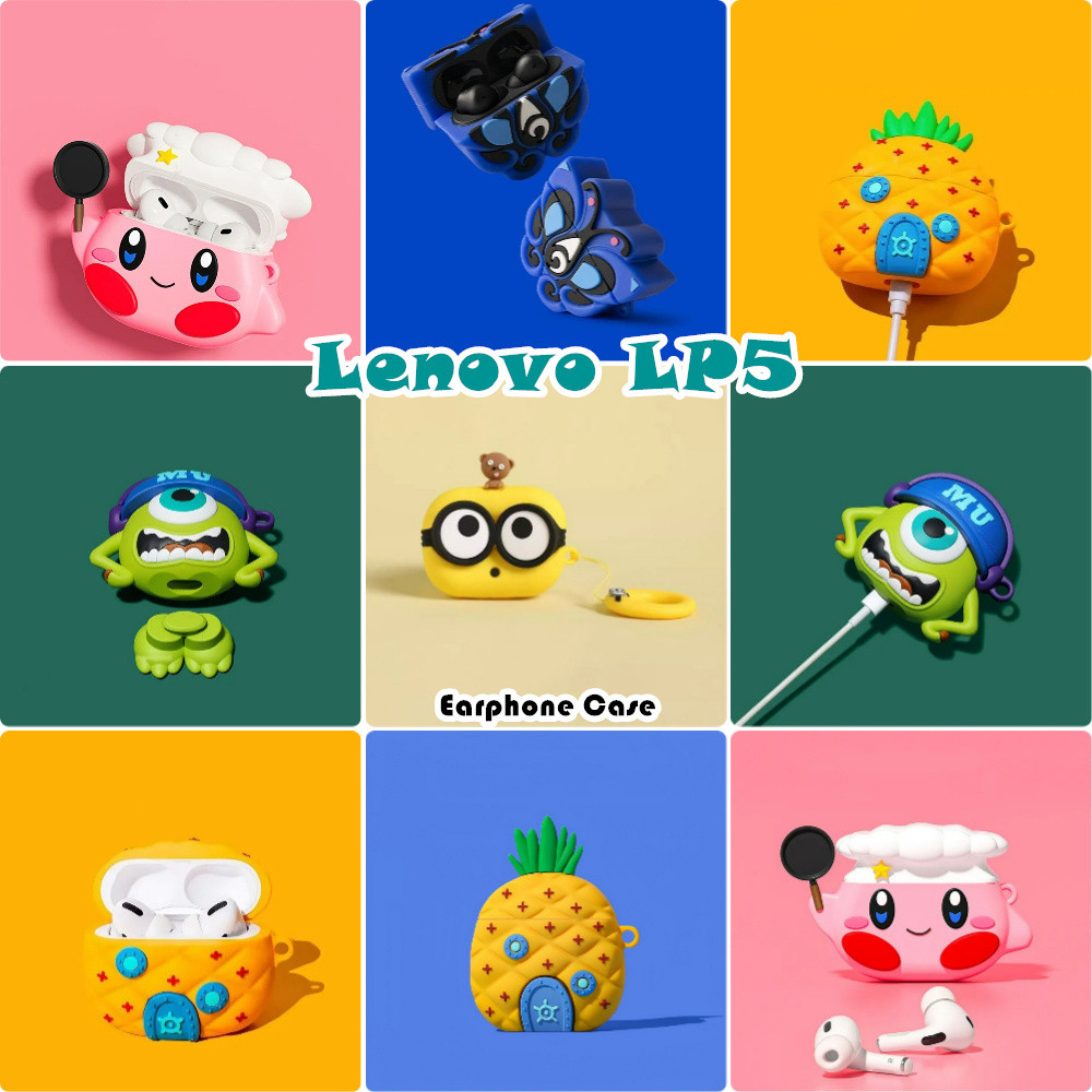 [Còn hàng] Dành cho Vỏ Lenovo LP5 Vỏ silicon mềm Vỏ tai nghe Niche Cartoon NO.2