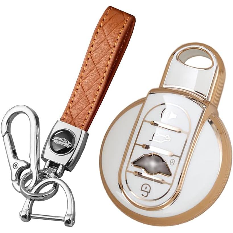 KUNIO Chìa Khóa Xe Fob Bao Phù Hợp Cho Xe BMW Mini Cooper S Cooper D Cooper Bảo Vệ Chìa Khóa Móc Khó