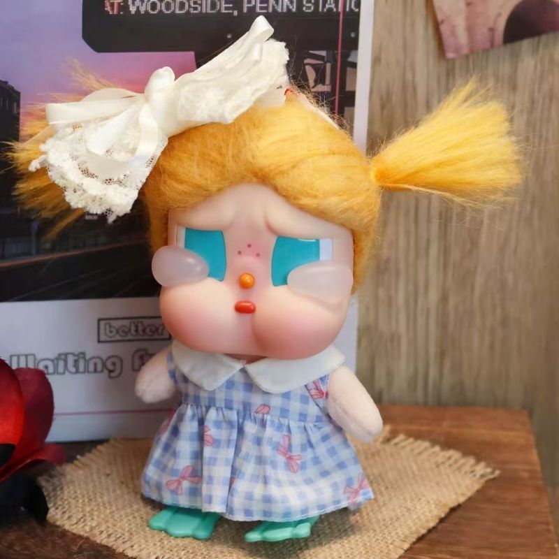 Không Chứa Bé Crybaby Crybaby Crybaby Chế Độ Kỳ Nghỉ Trên Series Váy Kiểm Tra Màu Xanh Crybaby Quần 