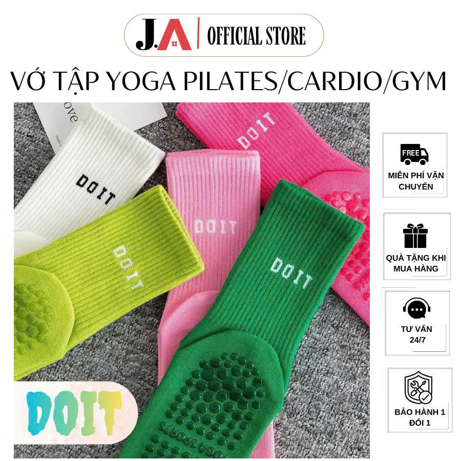 Vớ Chống Trơn Trượt DOIT Tập Yoga Pilates Gym Cardio, Vớ Bám Sàn Tập Thể Dục Chống Trượt, Thoáng Khí