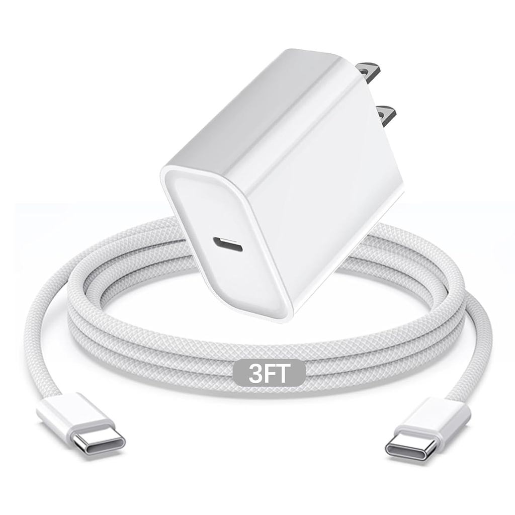 Bộ sạc AirPods Pro 3, Bộ chuyển đổi nguồn USB-C Airpod 20W & Dây cáp dệt USB C Type C sang C cho 202