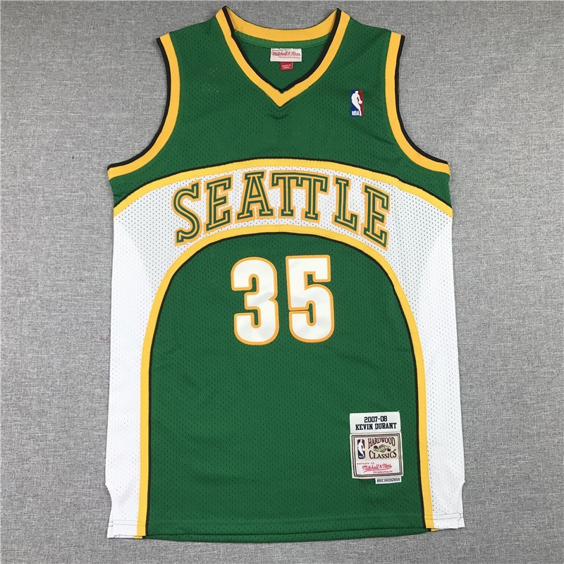 Áo bóng rổ retro Seattle SuperSonics số 35 Kevin Durant - Màu xanh