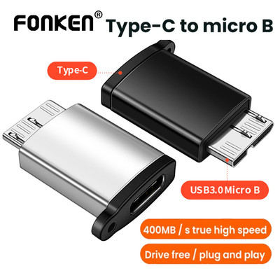 Fonken Type-COTG Adapter USB C Nữ Sang USB 3.0 Micro B Nam Chuyển Đổi Đầu Nối Đĩa Cứng Di Động Cho Laptop HDD Samsung Note3 S5