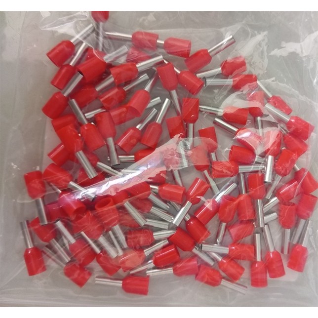 Đầu Cos Kim Rỗng E2508 màu Đỏ Dùng Cho Dây 2.5mm