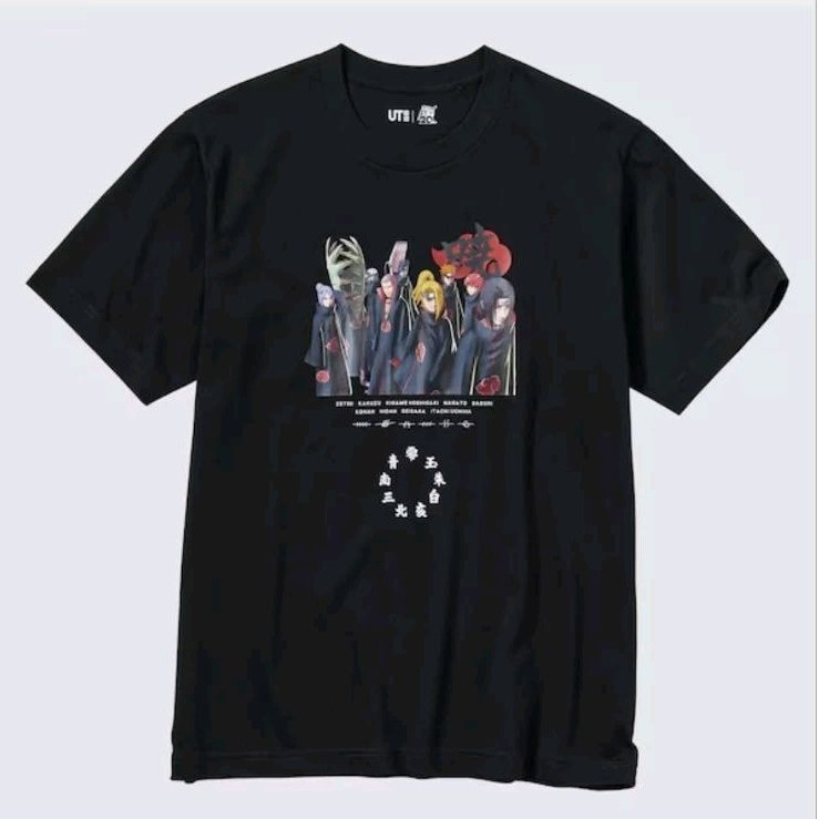 ÁO THUN UNIQLO NARUTO UT AKATSUKI TỔ CHỨC | ÁO THUN ANIME MỚI - ĐEN