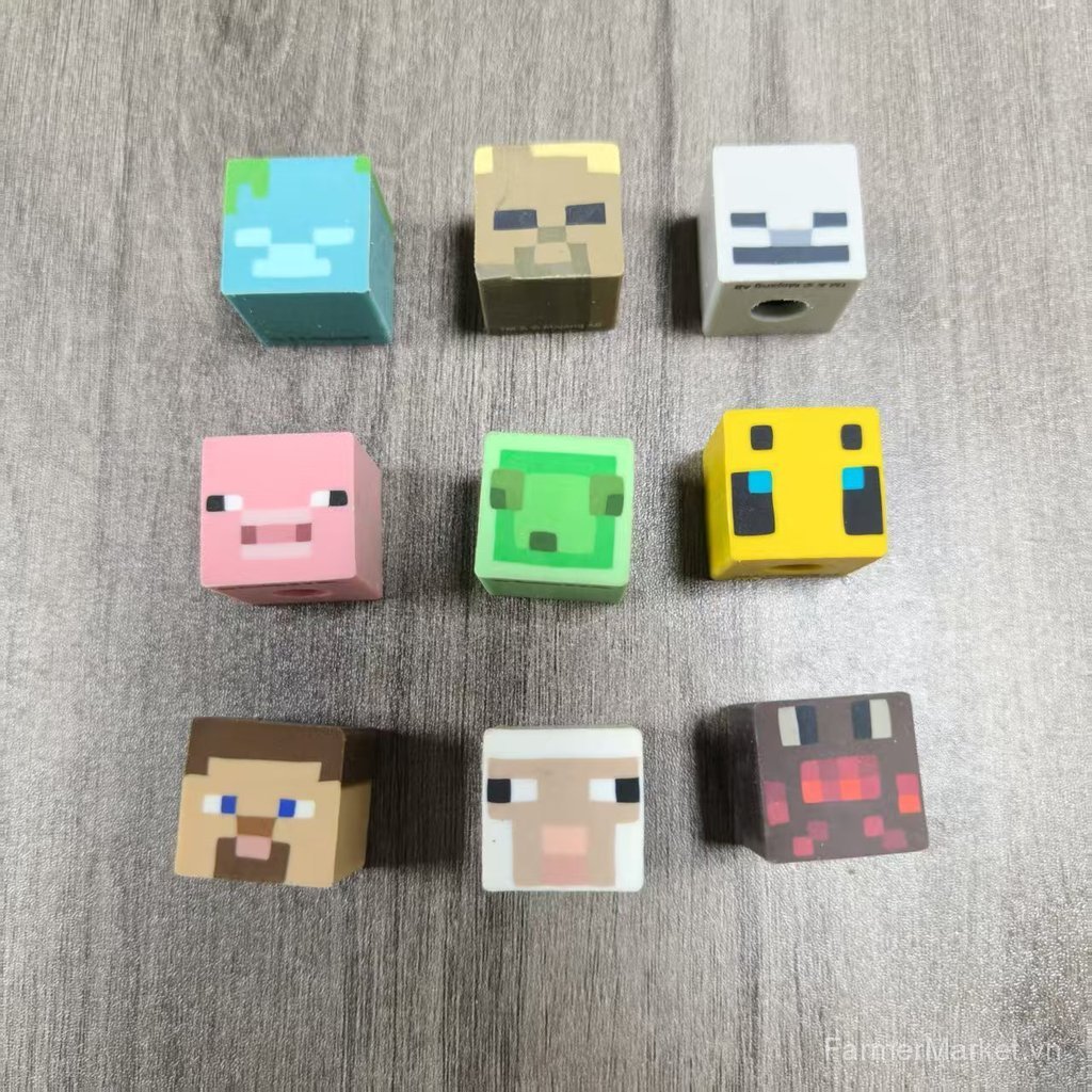 Minecraft Pencil Eraser Văn phòng phẩm Steve Enderman Túi bí ẩn