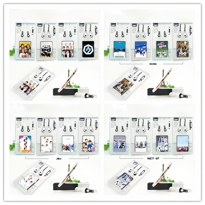 KPOP BNK48 BP EXO Tai Nghe In-ear Hộp Bảo Quản Giá Đỡ Điện Thoại Di Động WANNA ONE GOT7 IKON JBJ RED