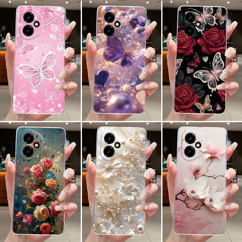 Dành Cho Honor 400 5G Ốp Lưng DNY-NX9 Trong Suốt Sang Trọng Thời Trang Bướm Hoa Mềm Jelly Ốp Lưng Ho