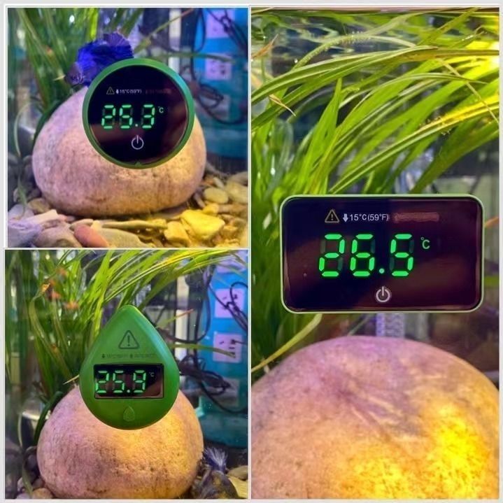 Nhiệt kế bể cá Đo nhiệt độ điện tử Màn hình hiển thị bên ngoài Nhiệt kế nước hồ cá LCD Màn hình kỹ t