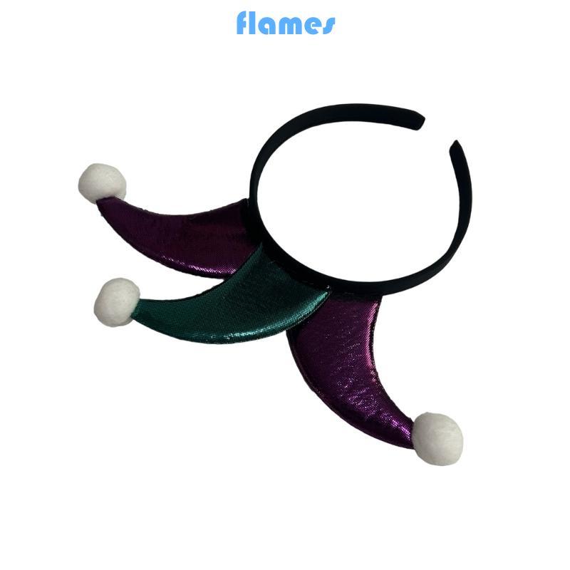 FL Jester Băng Đô Quấn Tóc Vui Nhộn Jester Chú Hề Lấp Lánh Sừng Cho Photo Studio Đạo Cụ Ảnh