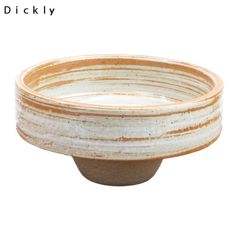 Bình hoa Ikebana sứ Dickly, Sắp xếp hoa, Giá đỡ trang trí, Tròn, Dụng cụ Ikebana Nhật Bản, Đồ gốm, B