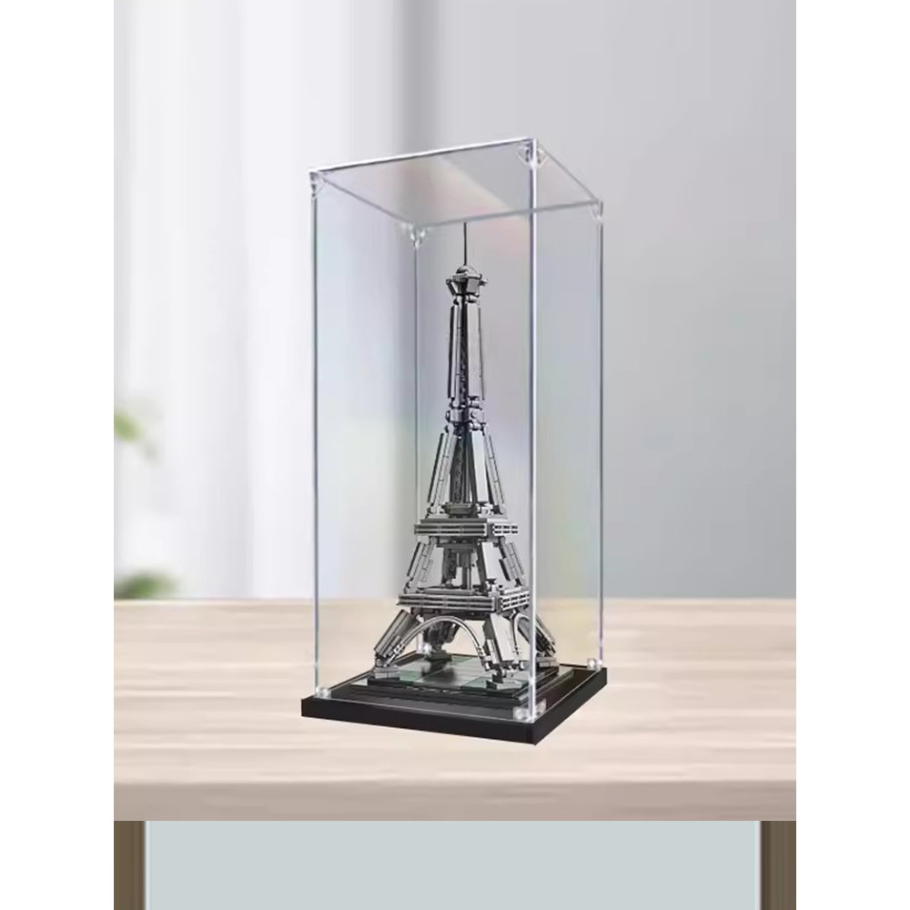 [Hộp chống bụi acrylic] Hộp trưng bày acrylic tháp Eiffel Thích hợp cho Lego 21019 Khối xây dựng Hộp