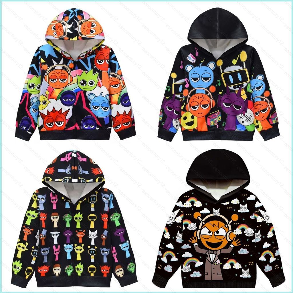 GC12 Incredibox Sprunki Áo Khoác Anime Áo Unisex Dài Tay Top GC12
