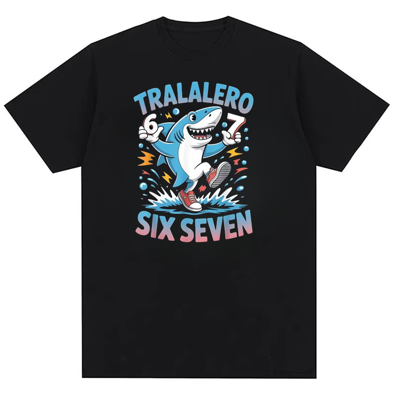 67 Brainrot Ý Meme Fun 67 Áo thun Cotton thời trang đường phố in chữ