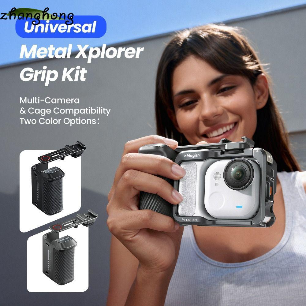 ZHANGHONG Street Grip Vlog Holder, Nút chụp nhanh Xplorer Grip Kit Handle, có thể điều chỉnh cho DJI