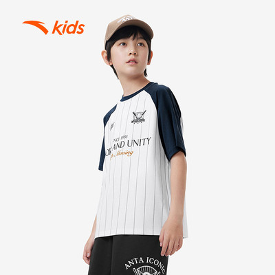 ANTA KIDS Áo Phông Ngắn Tay Thể Thao Bé Trai 9 -14 Tuổi Áo thun thể thao thoáng mát cho bé 3525B8134