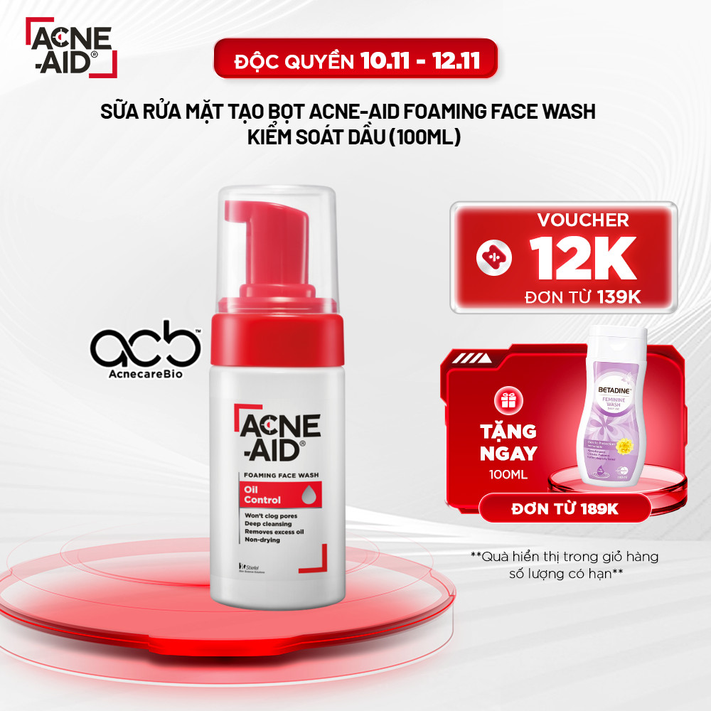 Sữa rửa mặt tạo bọt Acne-Aid Foaming Face Wash - Kiểm soát dầu (100ml)