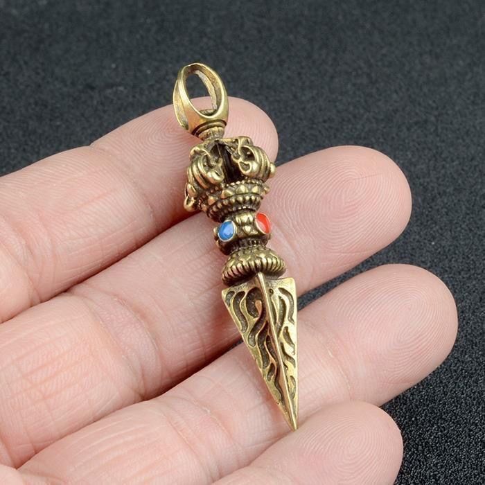 5 Đồng Vajra Demon Pestle Tây Tạng Demon Pestle Phụ kiện Magic Tool Trang trí Mặt dây chuyền Vajra D