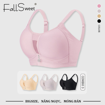 FallSweet COMBO 3 Bộ đồ lót nữ plus size, mềm mại với khả năng nâng đỡ tốt, kích thước từ 36 đến 44C