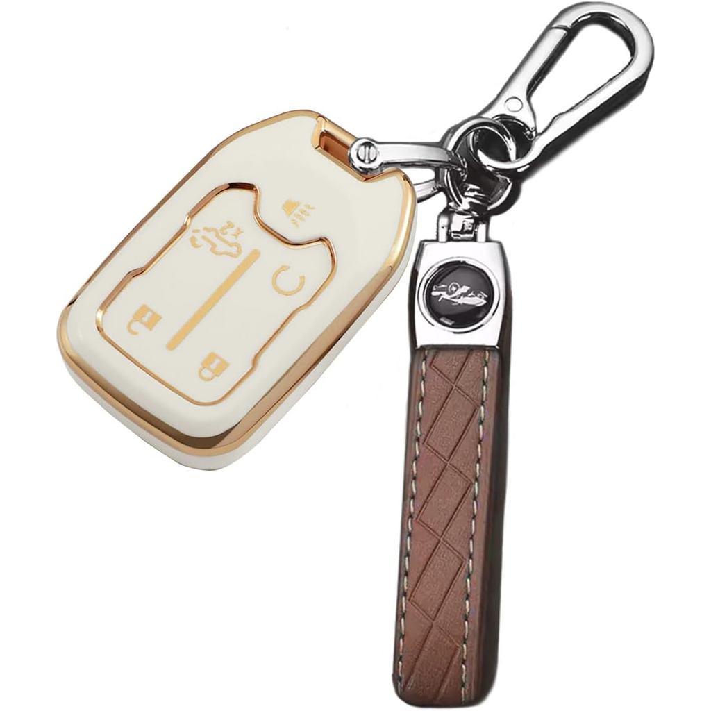 Chìa Khóa Fob Dành Cho GMC Acadia: Hộp Đựng Fob Chìa Khóa 5 Nút Có Móc Khóa Phù Hợp Cho 2015 Đến 202