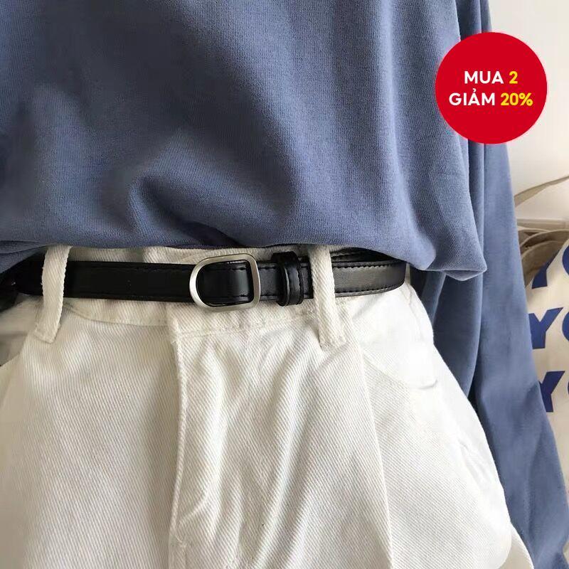 Thắt lưng khóa không lỗ dành cho nữ - Dây đeo đa năng có thể điều chỉnh mỏng bằng da PU mỏng cho hàng ngày / văn phòng