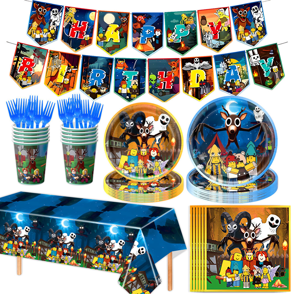 G13 99 Đêm Trong Rừng Sinh Nhật Trang Trí Biểu Ngữ Bánh topper Bóng Bay Đĩa Bàn Vải G13