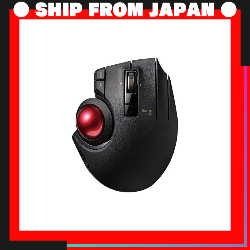 ELECOM Thumb Trackball Mouse, 8-Button, Wired/Wireless/Bluetooth, Black