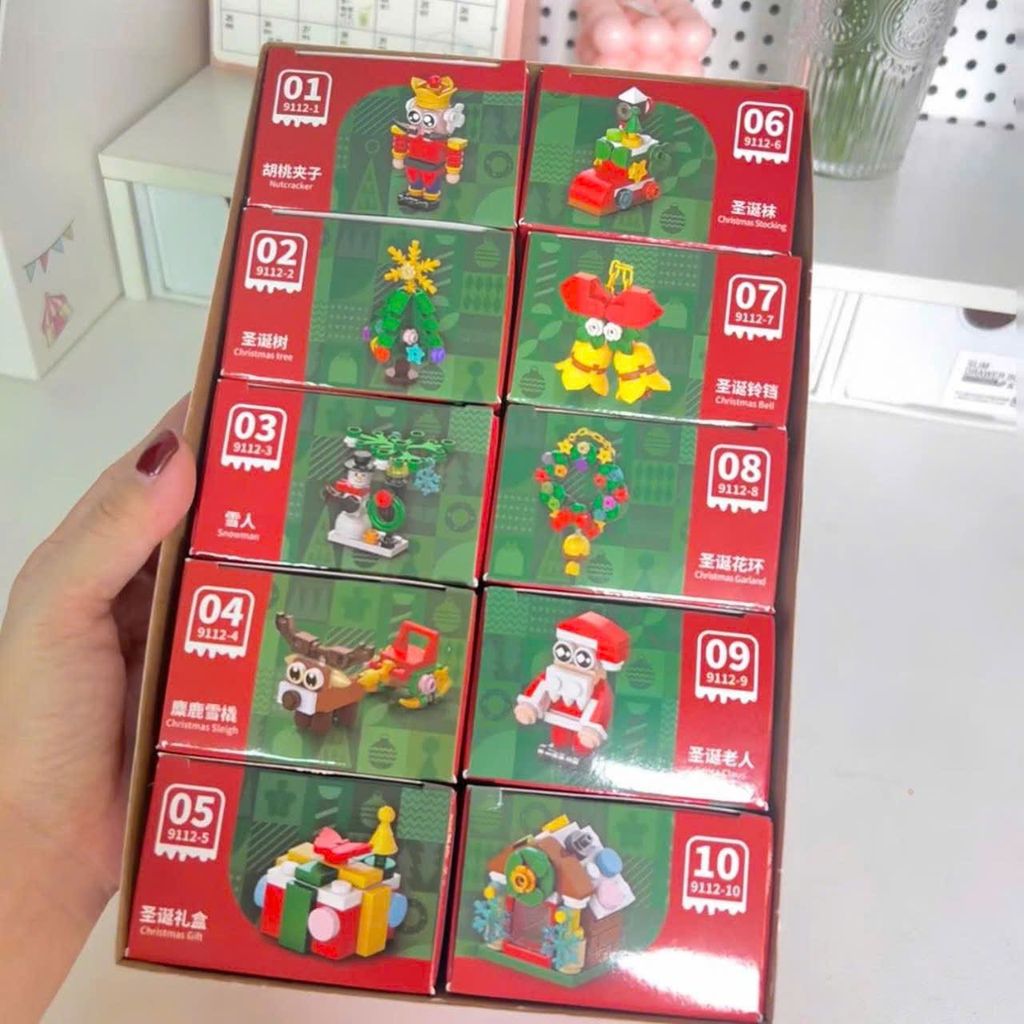 Bộ 10 đồ chơi lắp ráp mô hình 10 In 1 Noen mini 2025 siêu đáng yêu quà tặng noen cho bé