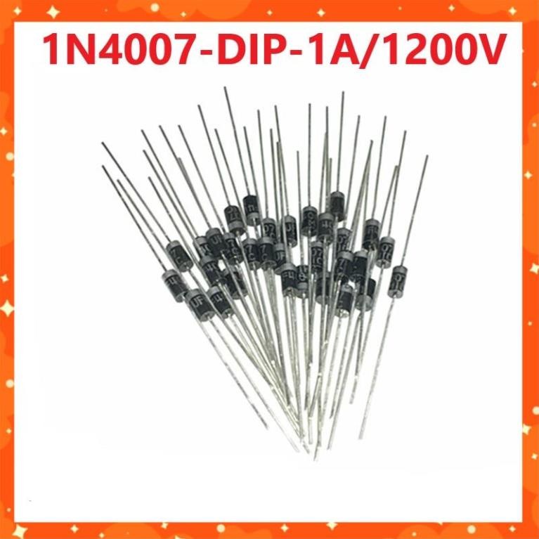 Túi 10 Con - Diode Chỉnh Lưu Dòng 1A/1200V 1N4007 IN4007 DO-41 Chân Cắm DIP 4007