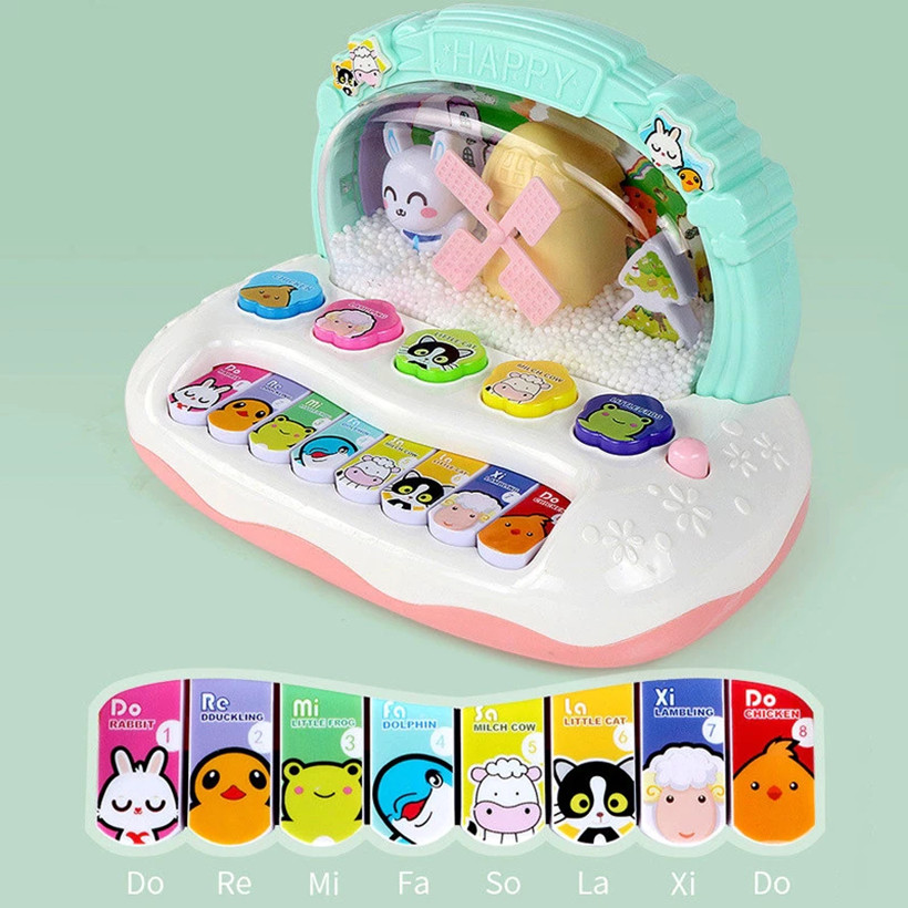Đồ Chơi Đàn Piano Cối Xay Gió Bông Tuyết Chạy Pin Phát Nhạc Cho Bé-Ken's Kids Toys Shop