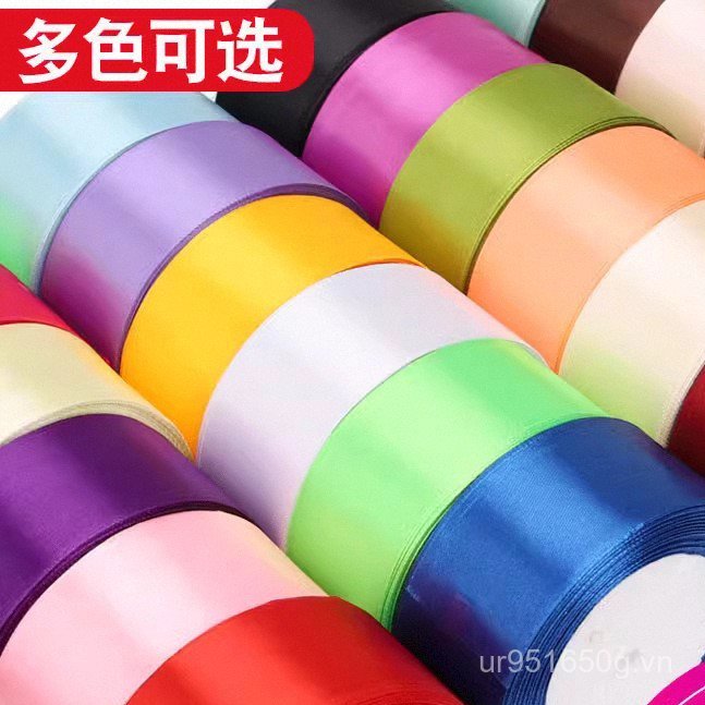 Ruy Băng Quà Tặng Handmade Bó Hoa Ruy Băng Ou Chạy 4cm Dây Bện Hoa Đỏ Trang Trí Ruy Băng Hoa Hồng Tự