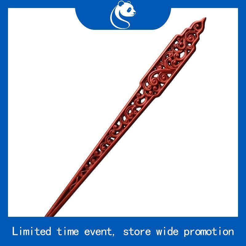 Trâm cài tóc chữ U Hồ ly 9 đuôi Cửu vĩ hồ bái Nguyệt bằng gỗ