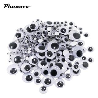 308x Wiggle Moving Movable Googly Eyes Kích thước hỗn hợp cho trẻ em Đồ thủ công và màu trắng