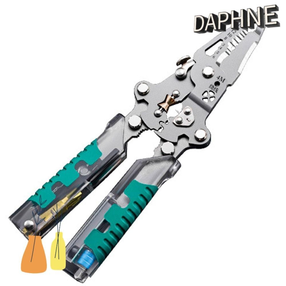 DAPHS Wire Stripper Pliers With Voltage Tester Foldable Electrician Pliers Anti Slip Thick Portable 
