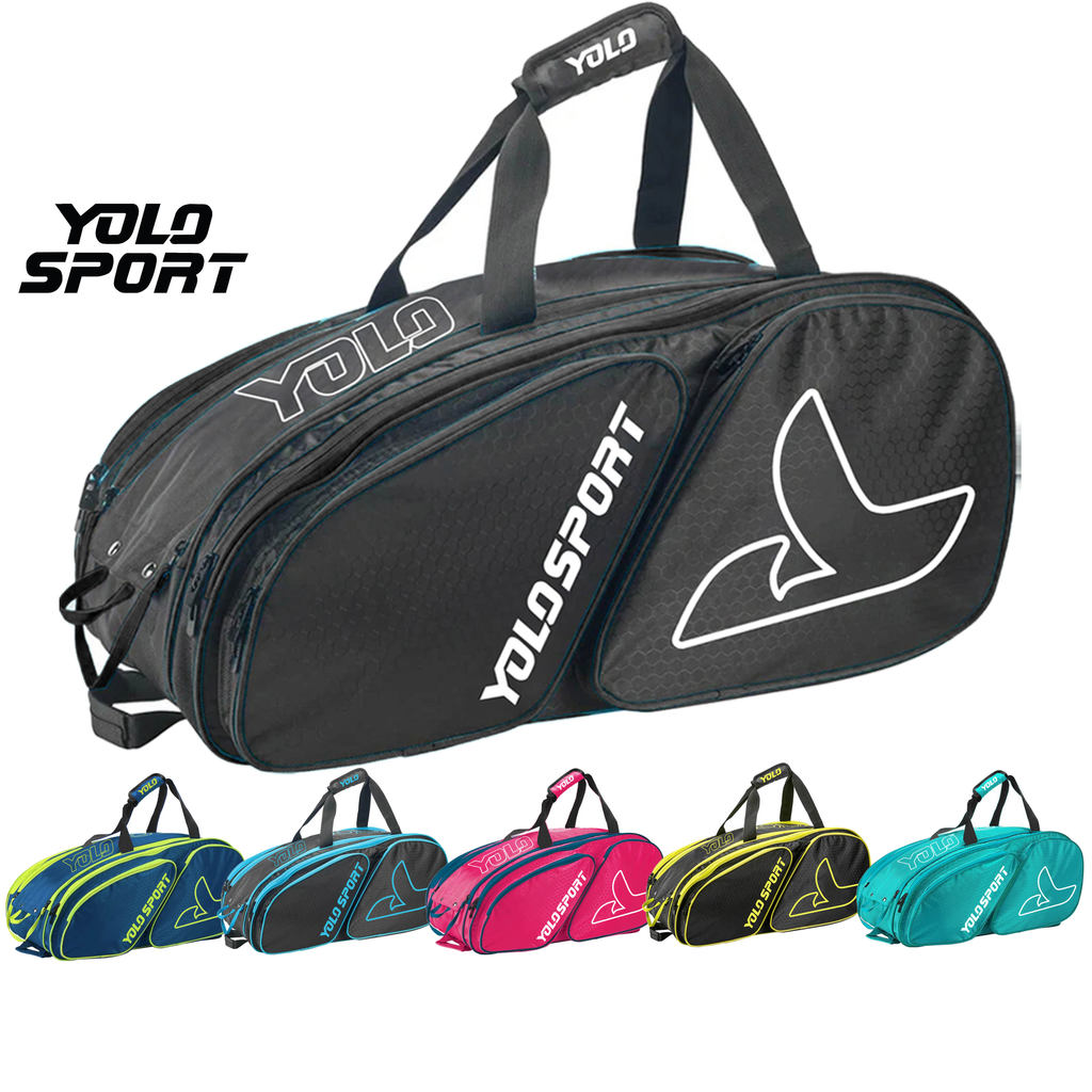 Balo Pickleball YOLO SPORT Elite Màu Đen Túi Đựng Vợt Tennis Cầu Lông Ngăn Giày Riêng Thể Thao Cỡ Lớ
