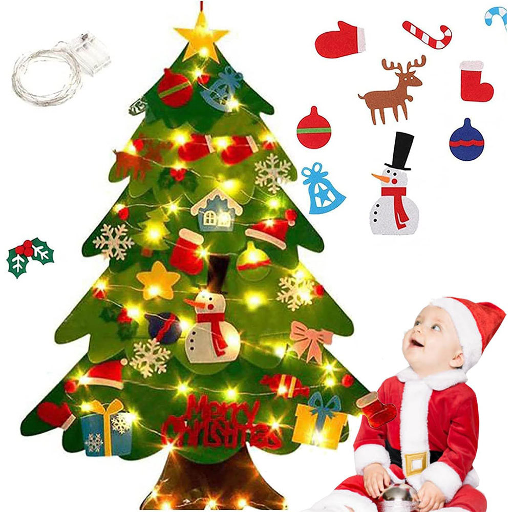 Felt Christmas Tree Christmas Tree Wall Hanging Christmas Decorations Kids Handmade Puzzle Toys