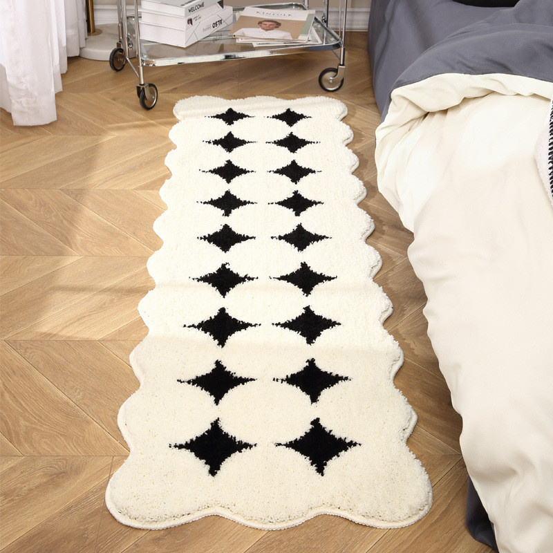 Phong Cách Kem Phòng Ngủ Thảm Phòng Ngủ Đầu Giường Chăn Dài Đầu Giường Thảm Sang Trọng Chủ Giường Ba