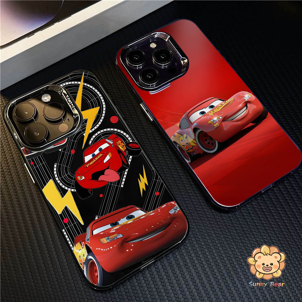 Ốp iPhone 17 Pro Max F1 Cars Lightning McQueen thoại bảo vệ ống kính mạ điện mờ màu trơn đơn giản Tư