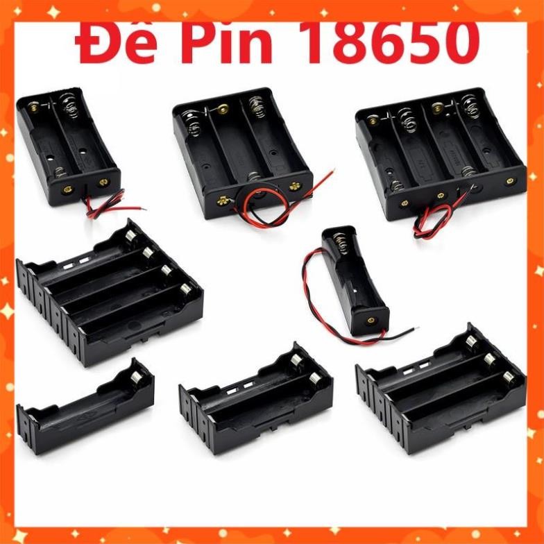 Hộp Đế Pin 18650 Có 2 Dây Đầu Ra 1 Pin,2 Pin,3 Pin,4 Pin - Khay Pin 18650 Chân Hàn 1/2/3/4 Pin