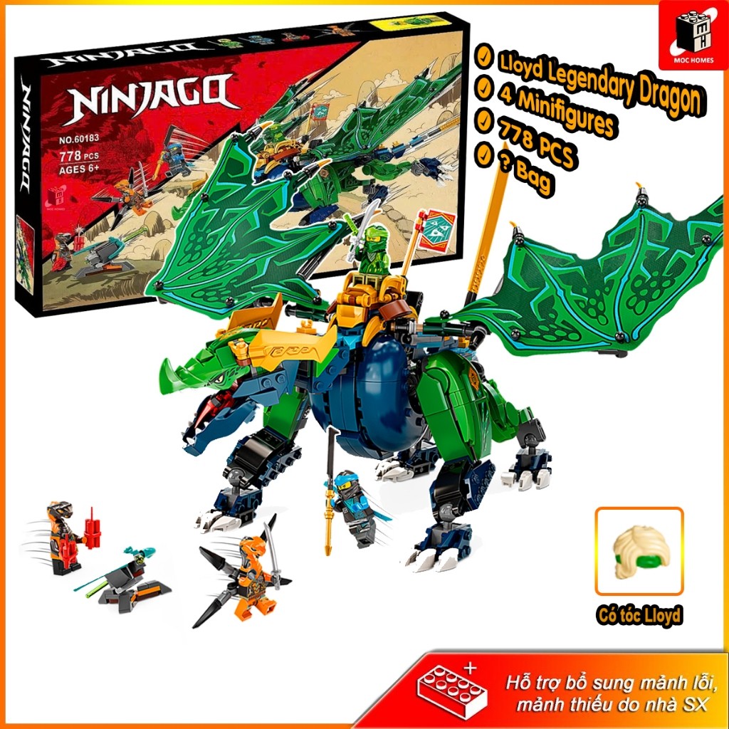( Giao ngẫu nhiên ) Mô hình đồ chơi rồng xanh Evo của Lloyd 60183