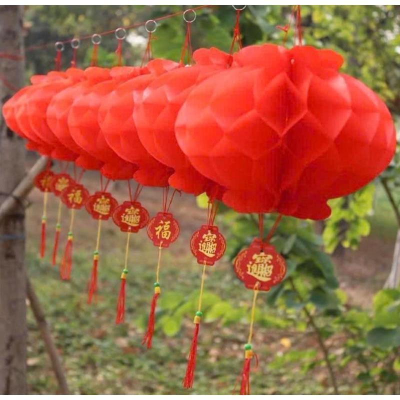 Sét 100 đèn lồng đỏ treo cây tết 2025 -M371