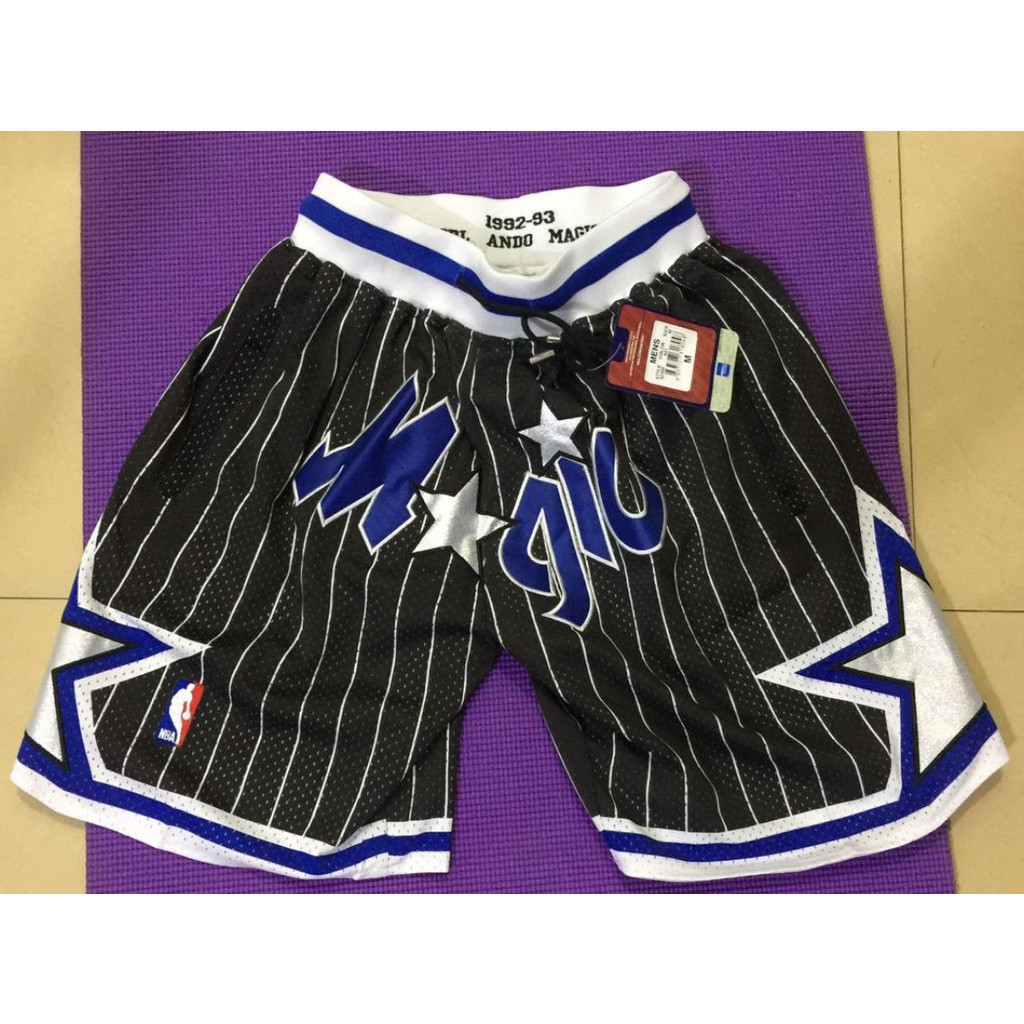Túi quần ngắn bóng rổ NBA Orlando Magic, logo lớn thêu, sọc trắng