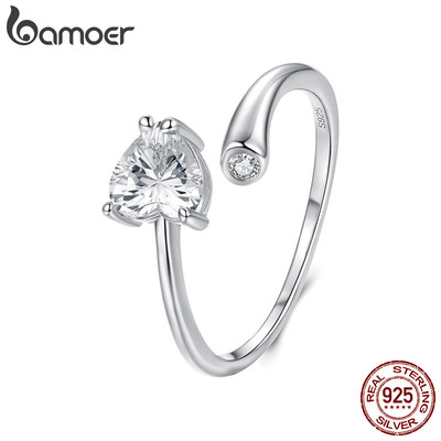 Nhẫn Bạc 925 Hình Trái Tim Điều Chỉnh Size Được, Zircon - Quà Tặng Cho Nữ