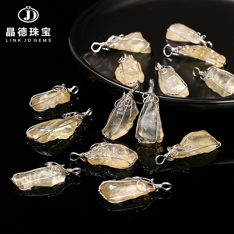 Jingde - Mặt Dây Chuyền Từ Thiên Thạch Libya Và Đá Tự Nhiên, Phụ Kiện Trang Sức Cá Tính