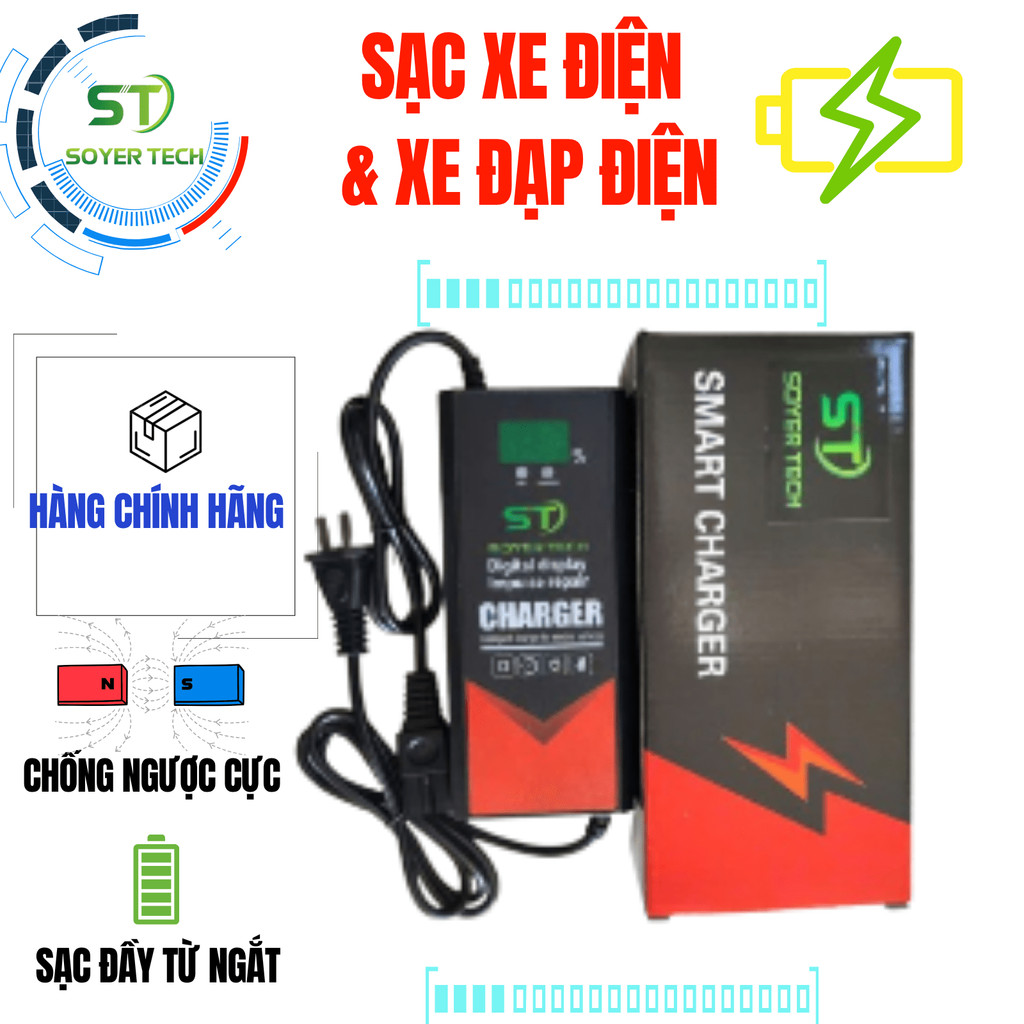 BỘ SẠC XE ĐẠP ĐIÊN & XE MÁY ĐIỆN HỆ 48V - 12AH/20AH | 60V 20AH | 72V 20AH - HÀNG CAO CẤP - CHÍNH HÃN
